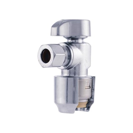Sharkbite SharkBite 1/2 in. Push X 3/8 in. Compression Chrome Plated Angle Stop Valve UR23036
